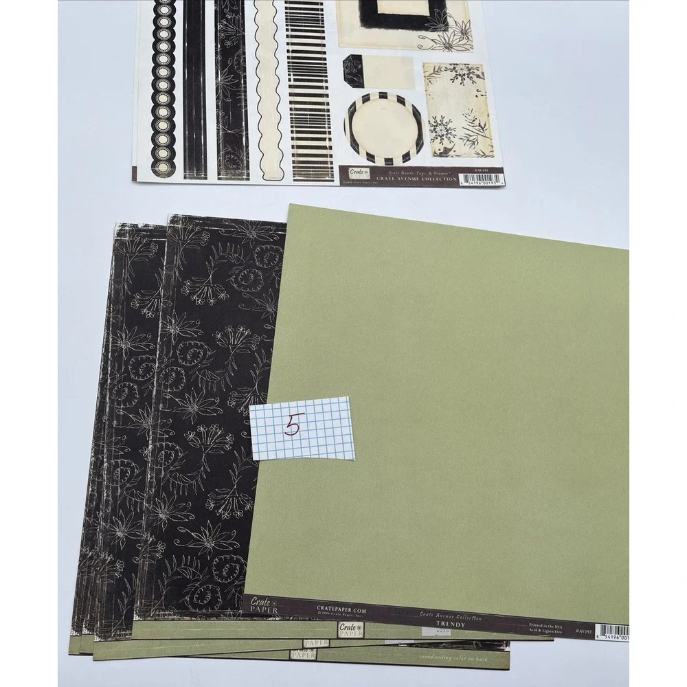Vintage Crate Paper Crate Avenue 19 Pc 12x12 Scrapbook Paper & Die Cuts
